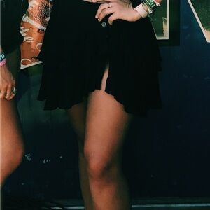 Women's Black Ruffle Shorts